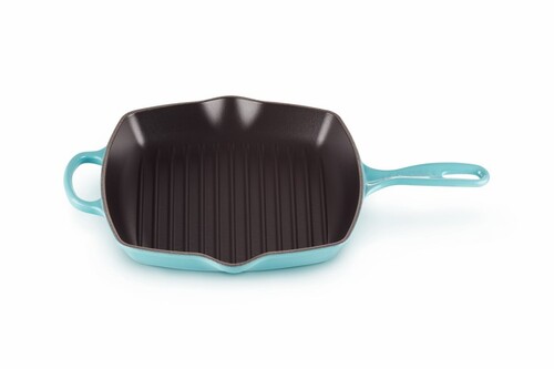 Skillet Gril en Fonte &Eacute;maill&eacute;e Carr&eacute; 26 cm Bleu Cara&iuml;bes